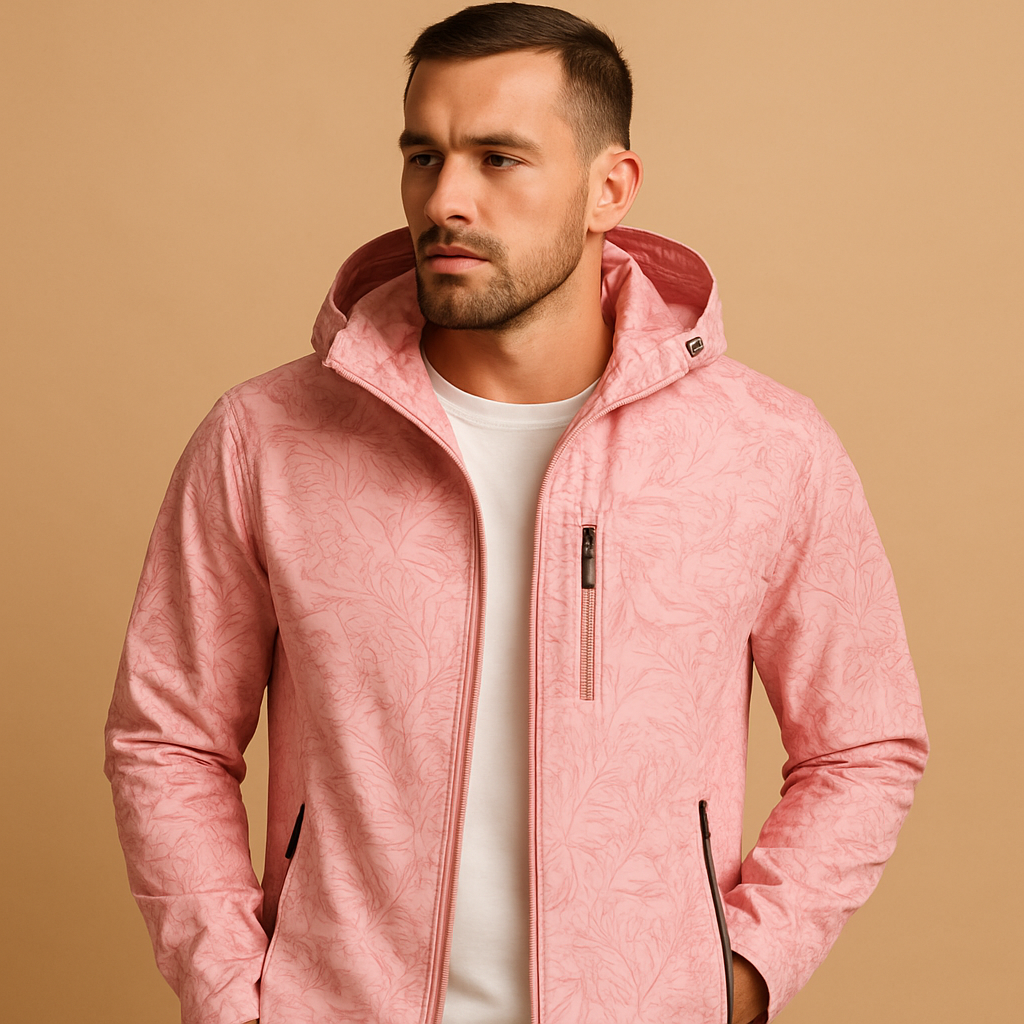 Waterproof jacket with leaf pattern for men | Elliot