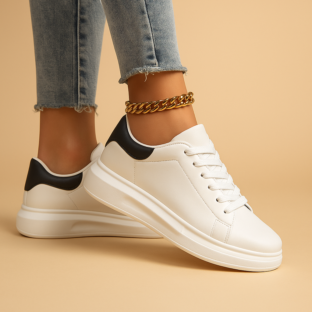 White leather sneakers for women | Clara