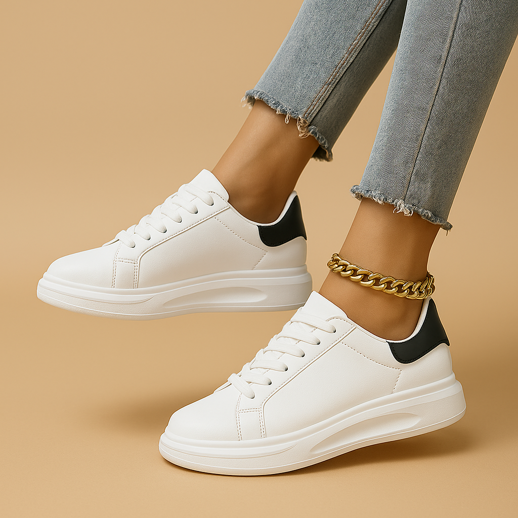 White leather sneakers for women | Clara