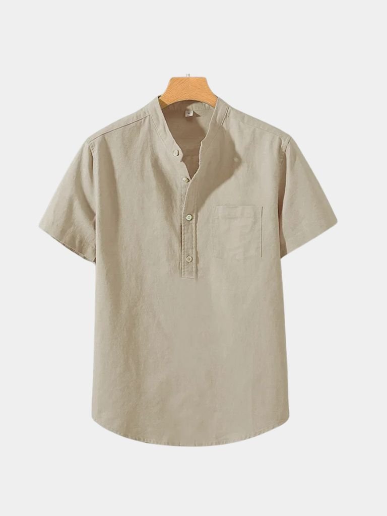 White Wellspring Linen T-Shirt for Men