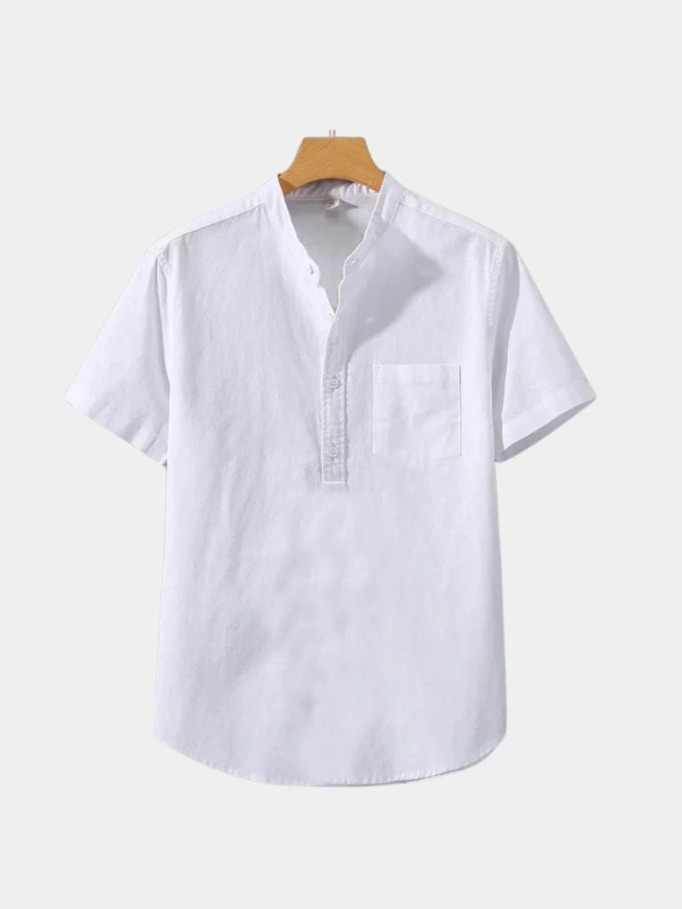 White Wellspring Linen T-Shirt for Men
