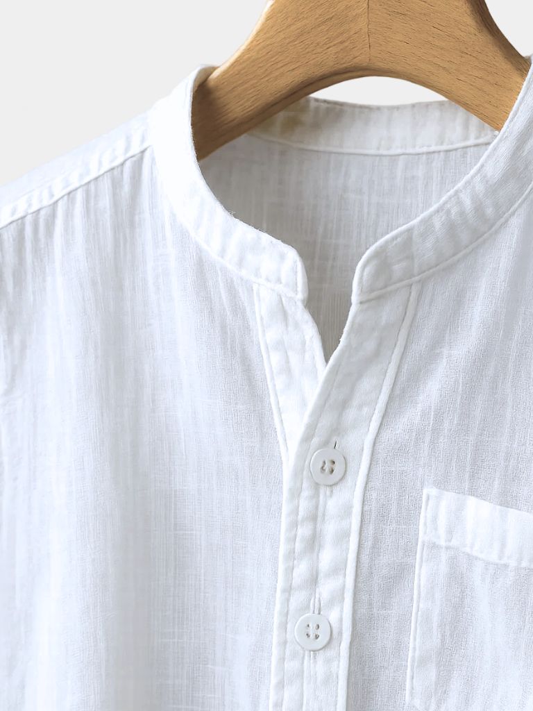 White Wellspring Linen T-Shirt for Men