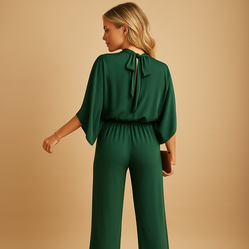 Wide-leg long sleeve jumpsuit for women | Veerle