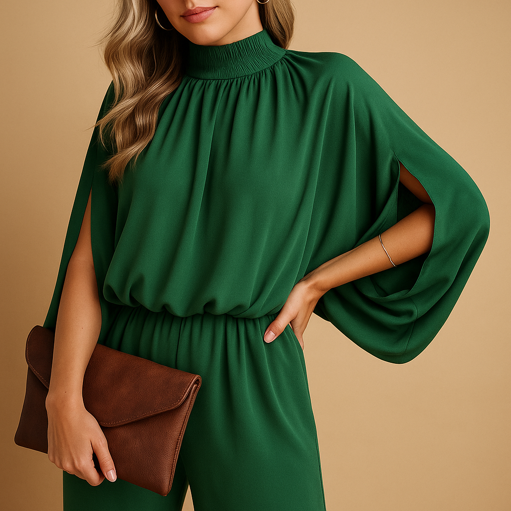 Wide-leg long sleeve jumpsuit for women | Veerle