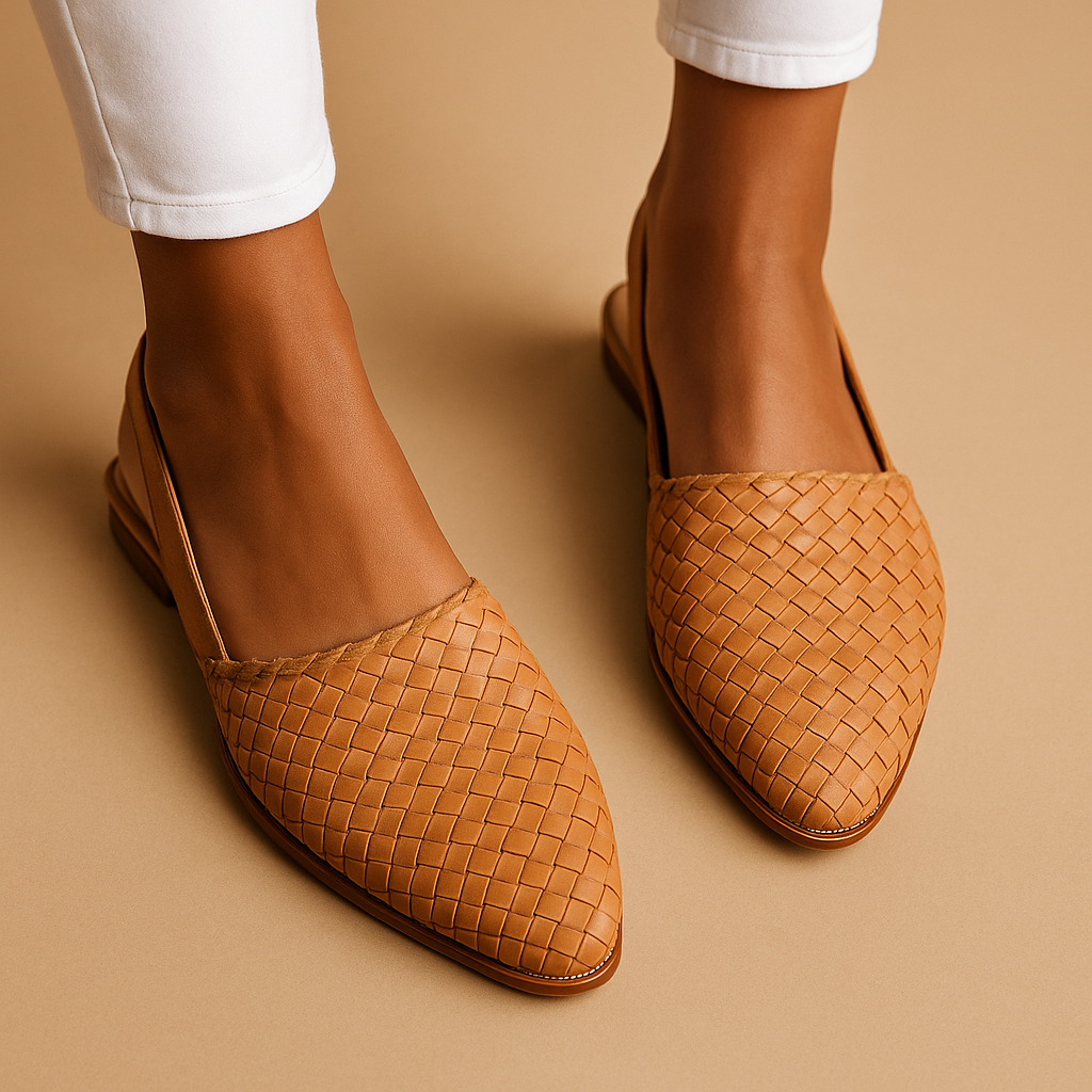 Elegant woven closed-toe flats for women | Harper