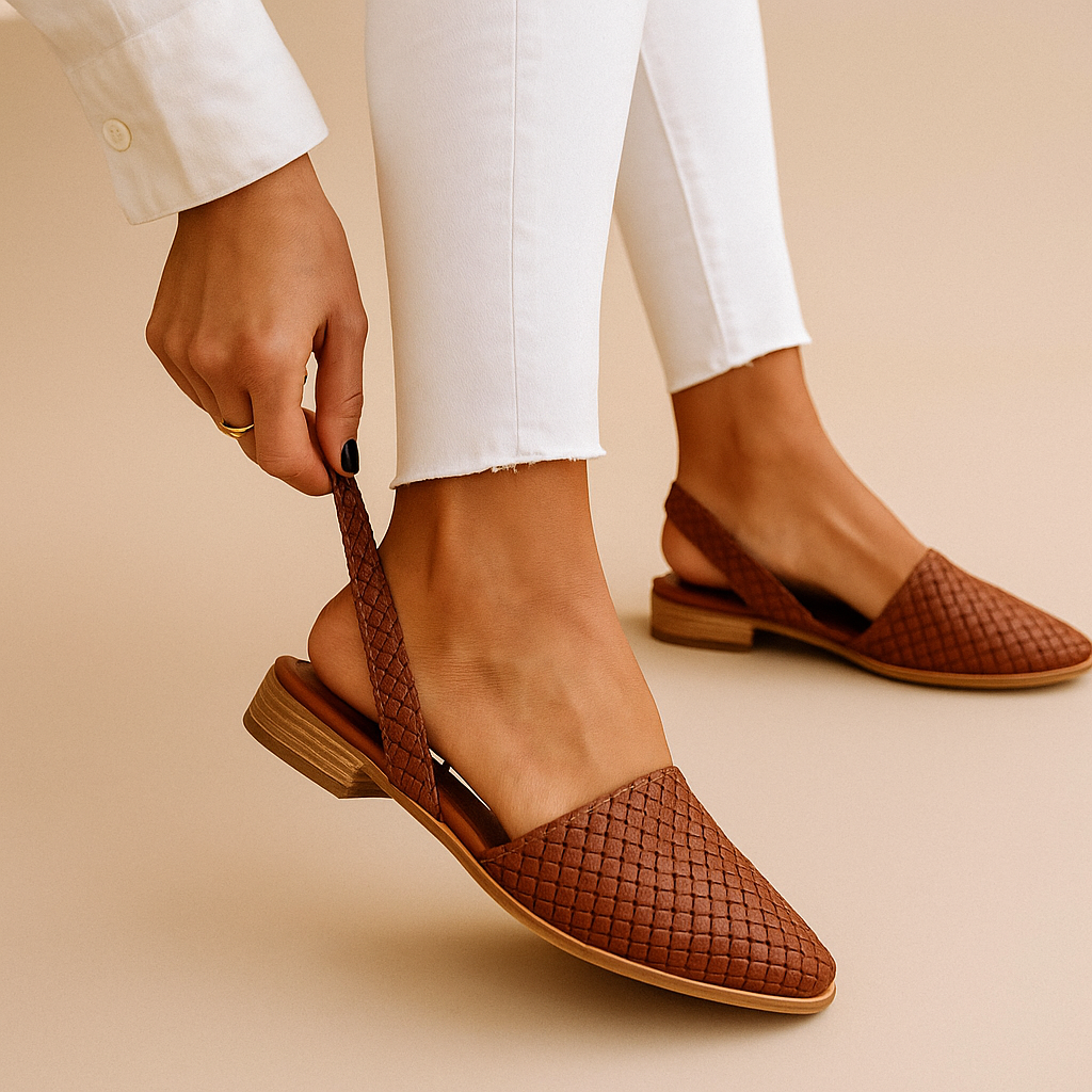 Elegant woven closed-toe flats for women | Harper