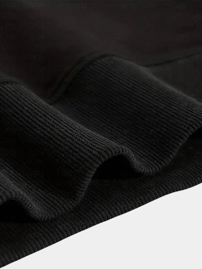 Zip Black Lapel Sports Hoodie Sweatshirt for Men