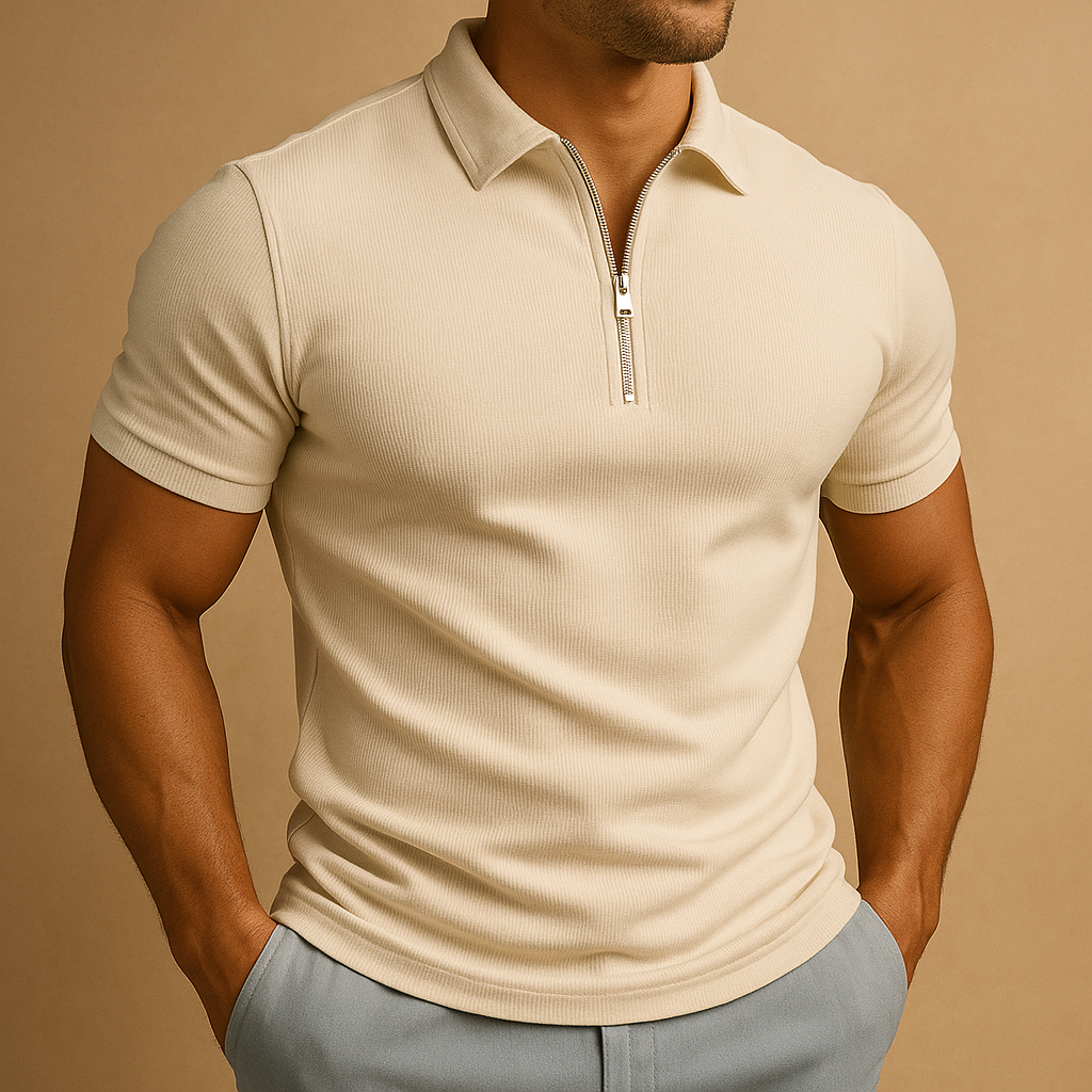 Zip neck polo shirt for men | Mason
