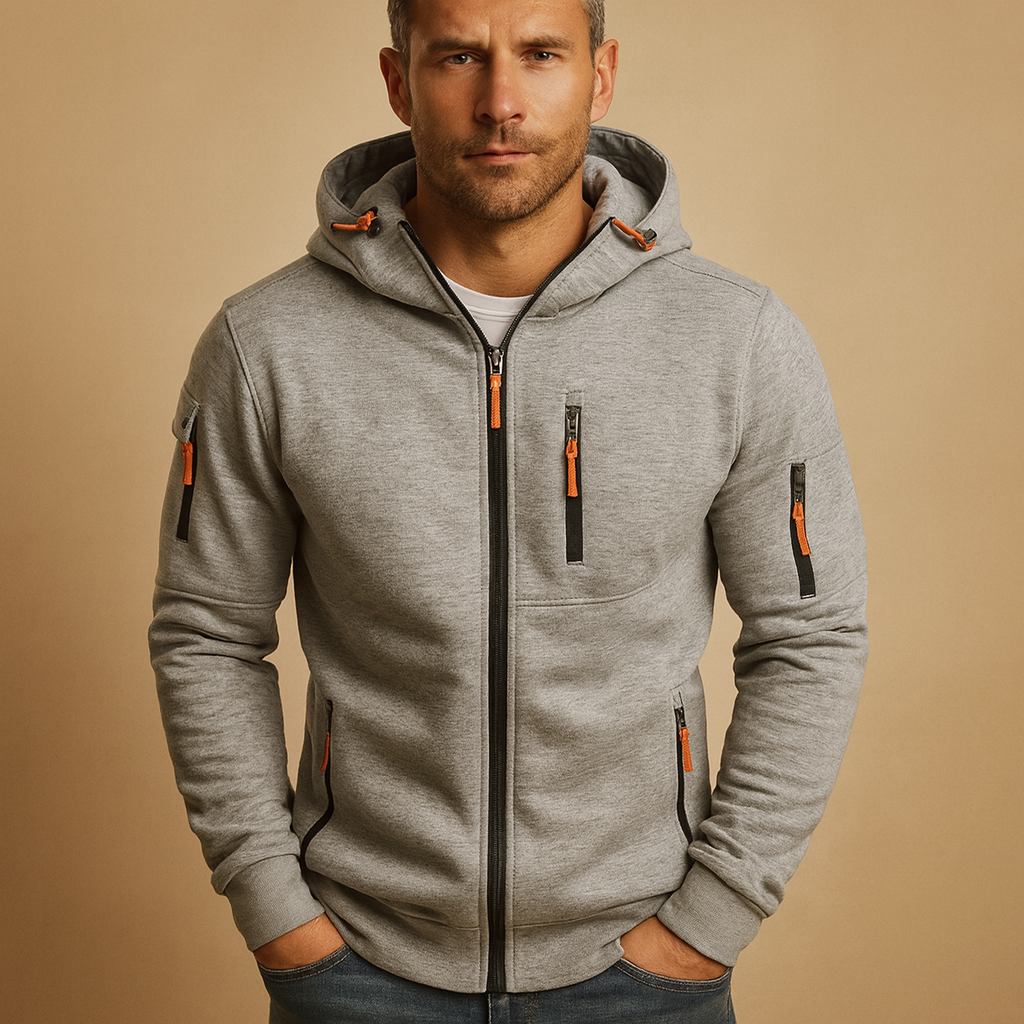 Zipped hoodie with hood for men | Lucas