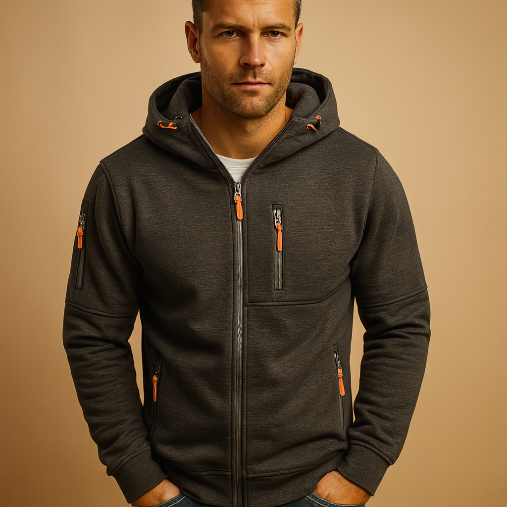Zipped hoodie with hood for men | Lucas