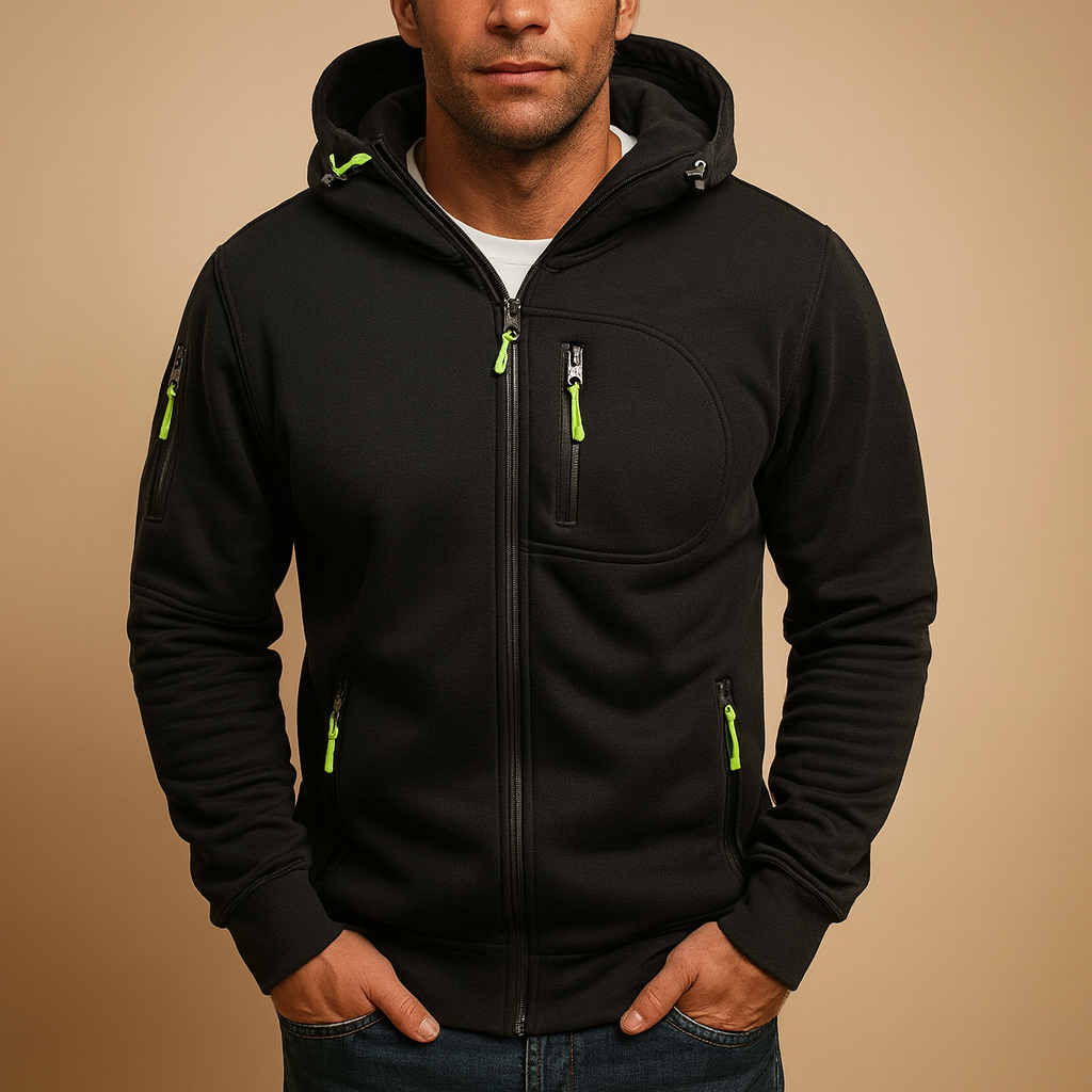 Zipped hoodie with hood for men | Lucas