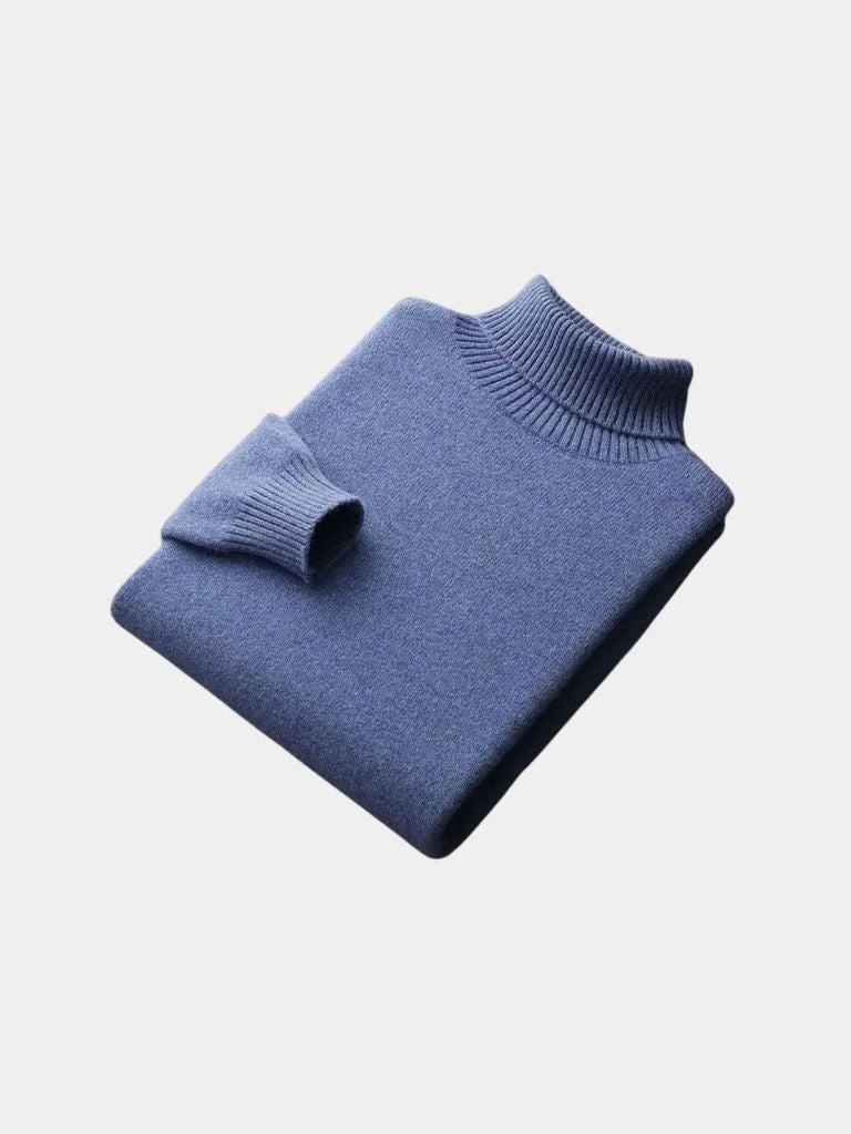100% Merino Wool Turtleneck Sweater for Men