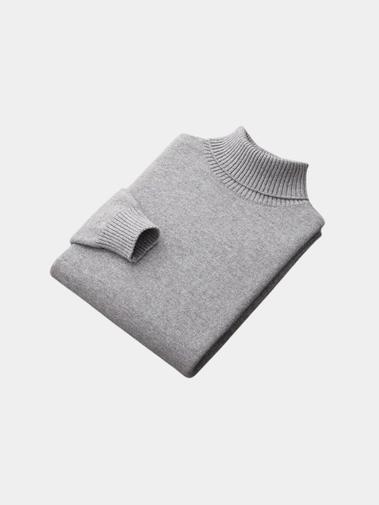 100% Merino Wool Turtleneck Sweater for Men