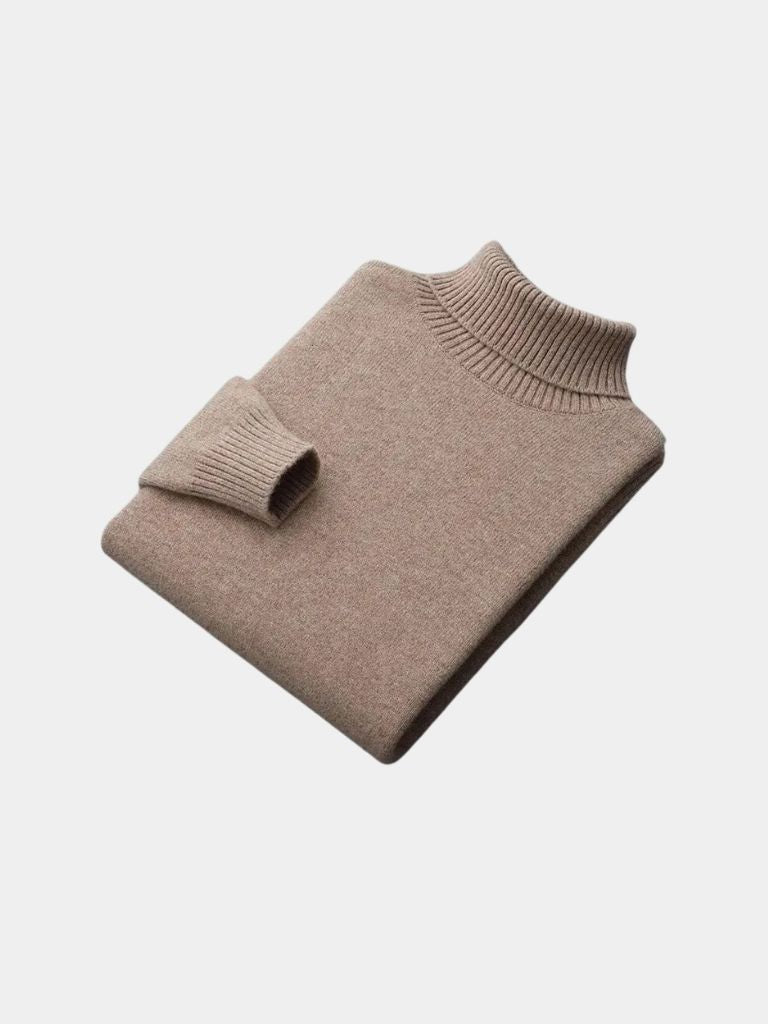 100% Merino Wool Turtleneck Sweater for Men