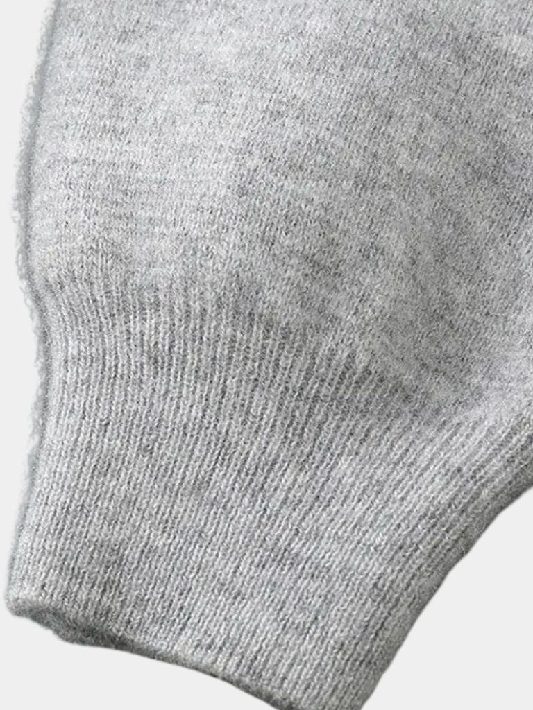 100% Merino Wool Zip Solid Color Sweater for Men