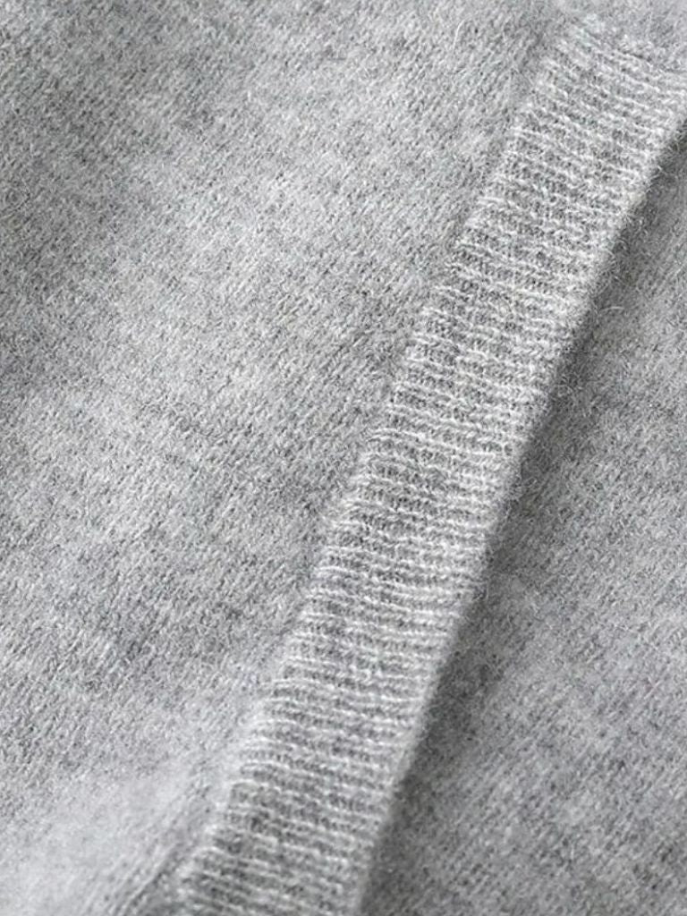 100% Merino Wool Zip Solid Color Sweater for Men