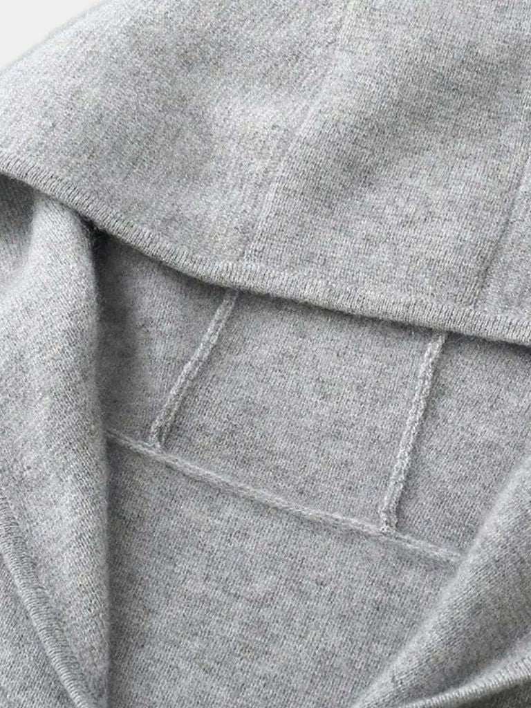 100% Merino Wool Zip Solid Color Sweater for Men