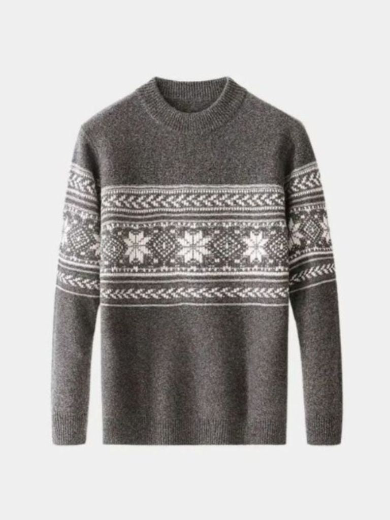 100% Wool Fair Isle Pullover Sweater Jumper for Men