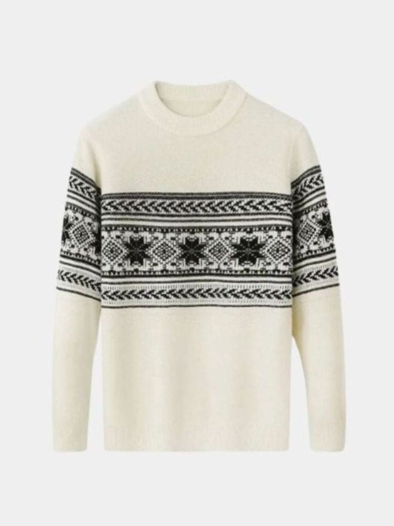 100% Wool Fair Isle Pullover Sweater Jumper for Men