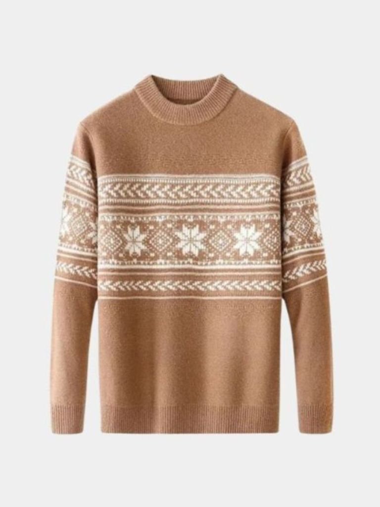 100% Wool Fair Isle Pullover Sweater Jumper for Men