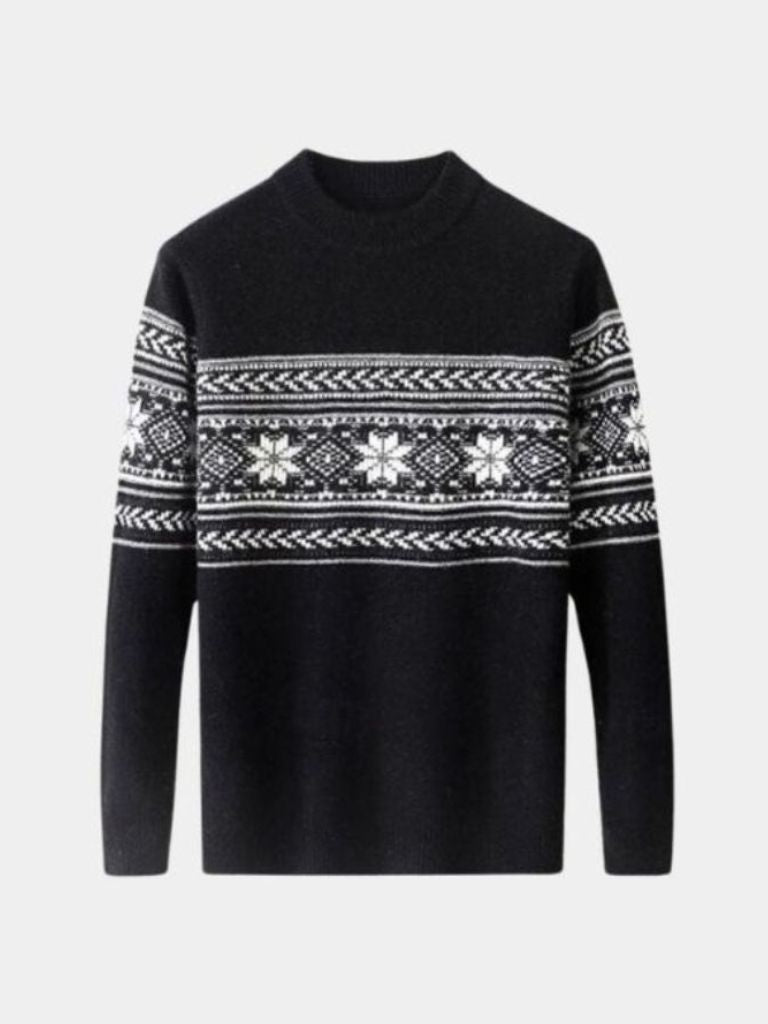 100% Wool Fair Isle Pullover Sweater Jumper for Men