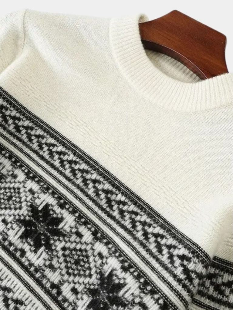 100% Wool Fair Isle Pullover Sweater Jumper for Men