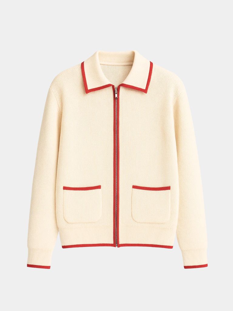 Riviera Retro Contrast Knit Cardigan - Cross & Crown