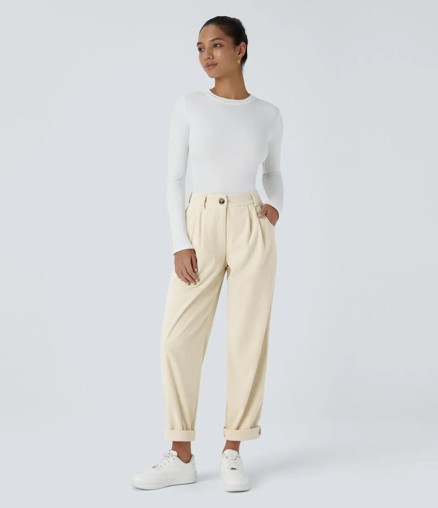 Jhana Casual Corduroy Pants for Women