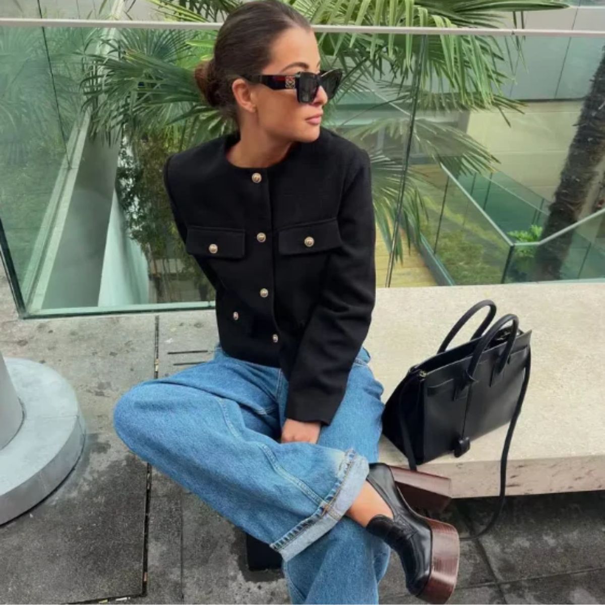 Tailored Button Blazer for Women