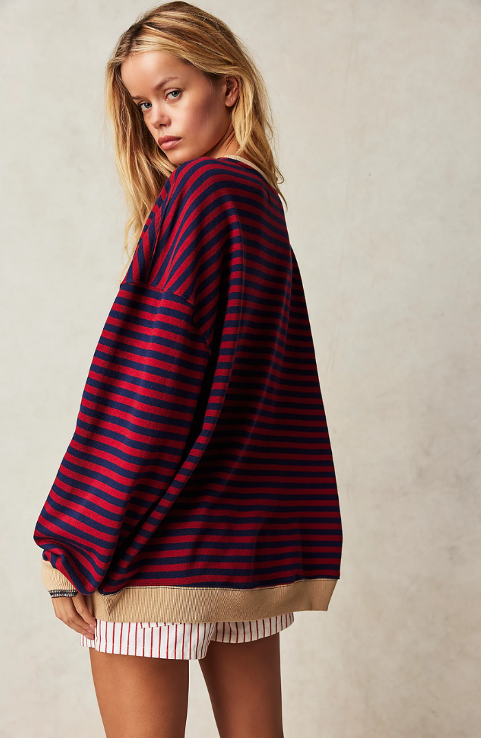 Lara Cozy Striped Sweatshirt for Women