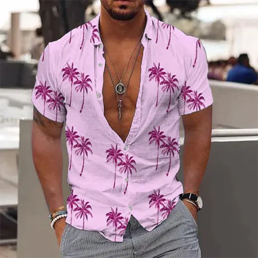 John Summer Shirt with Palm Trees for Men