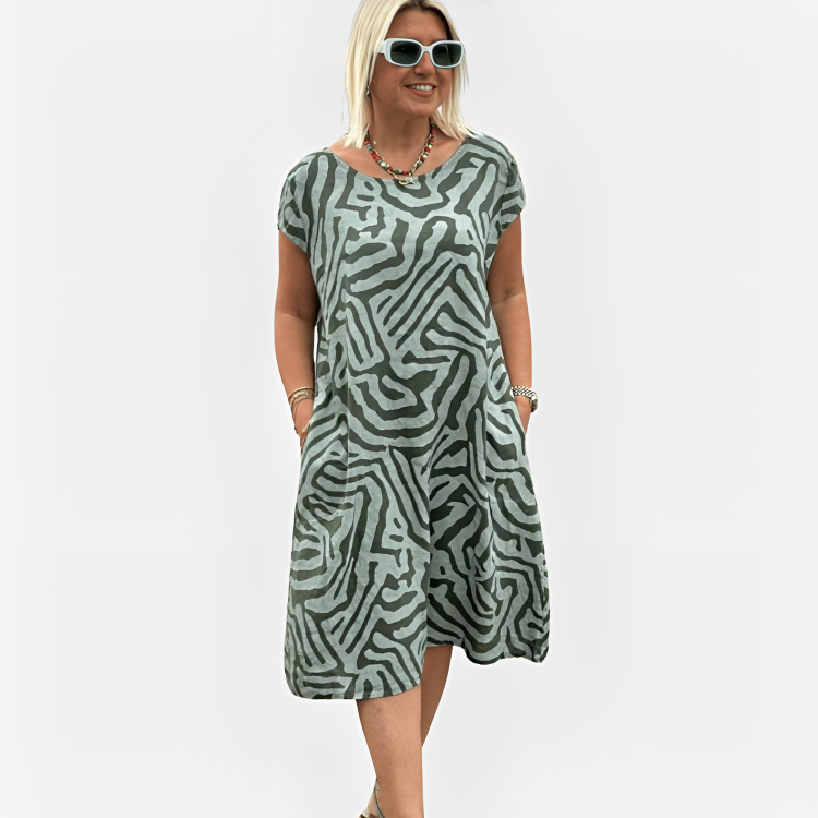 Elara Summer Dress with Patterned Print