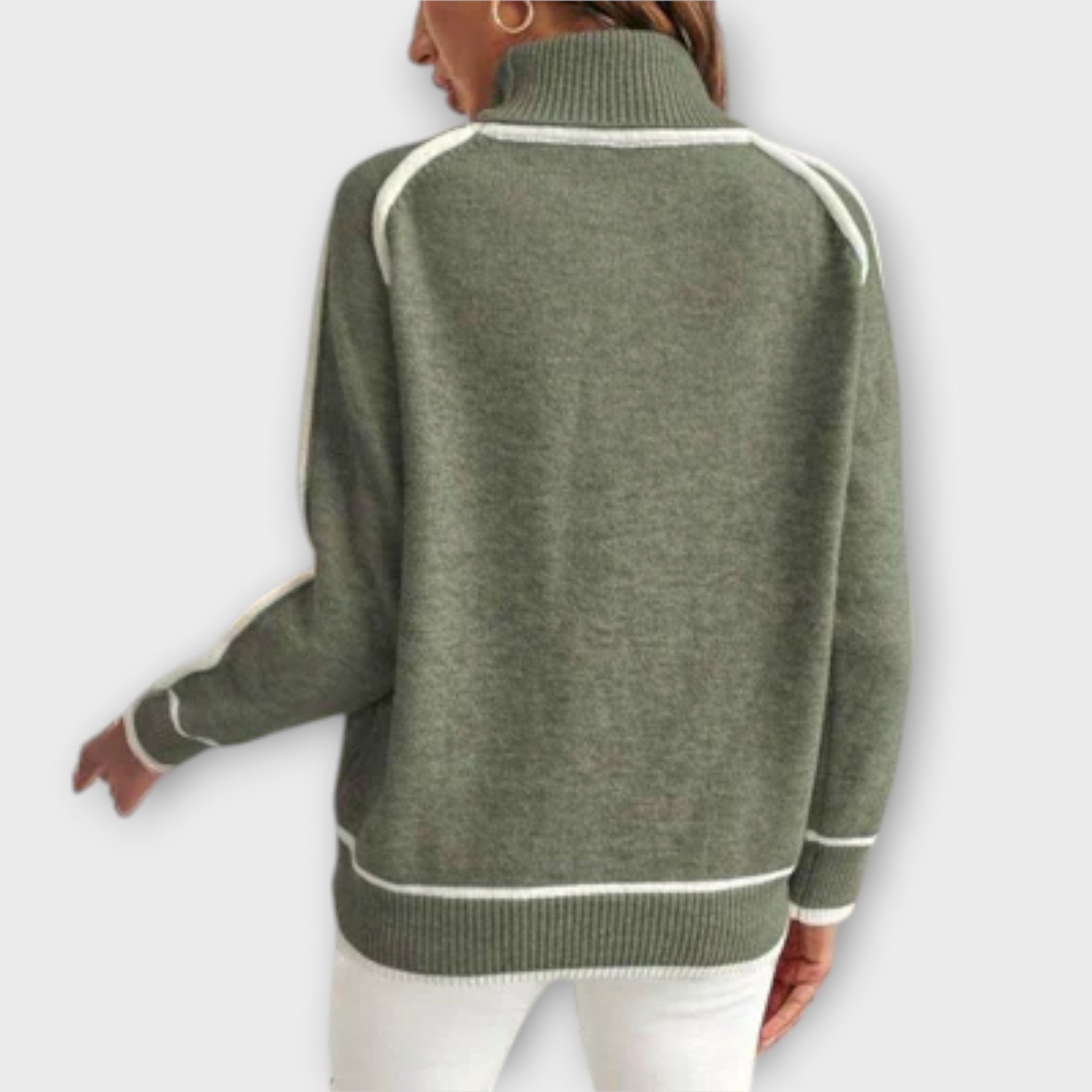 Luxury Olive Green Knitted Sweater