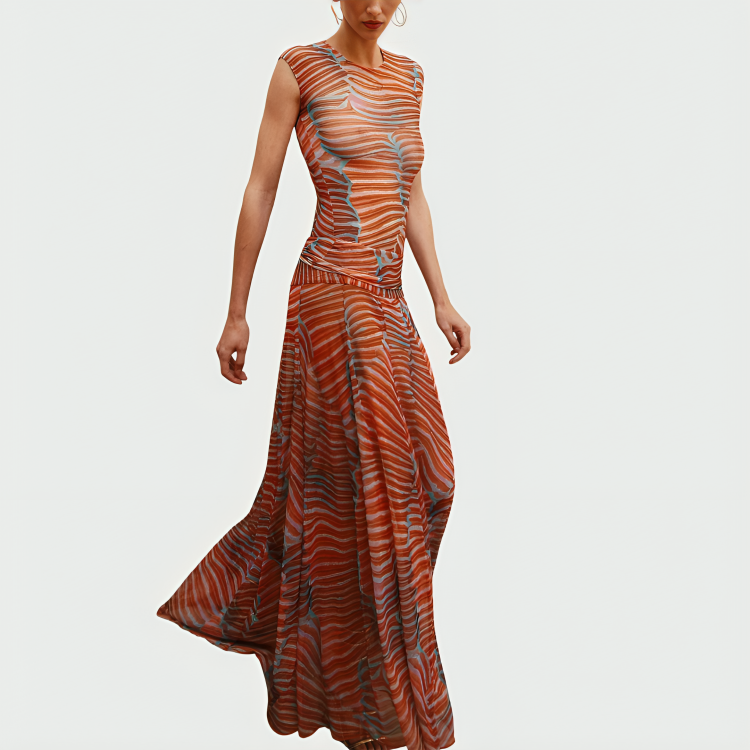 Noelle Elegant Bodysuit with Long Skirt