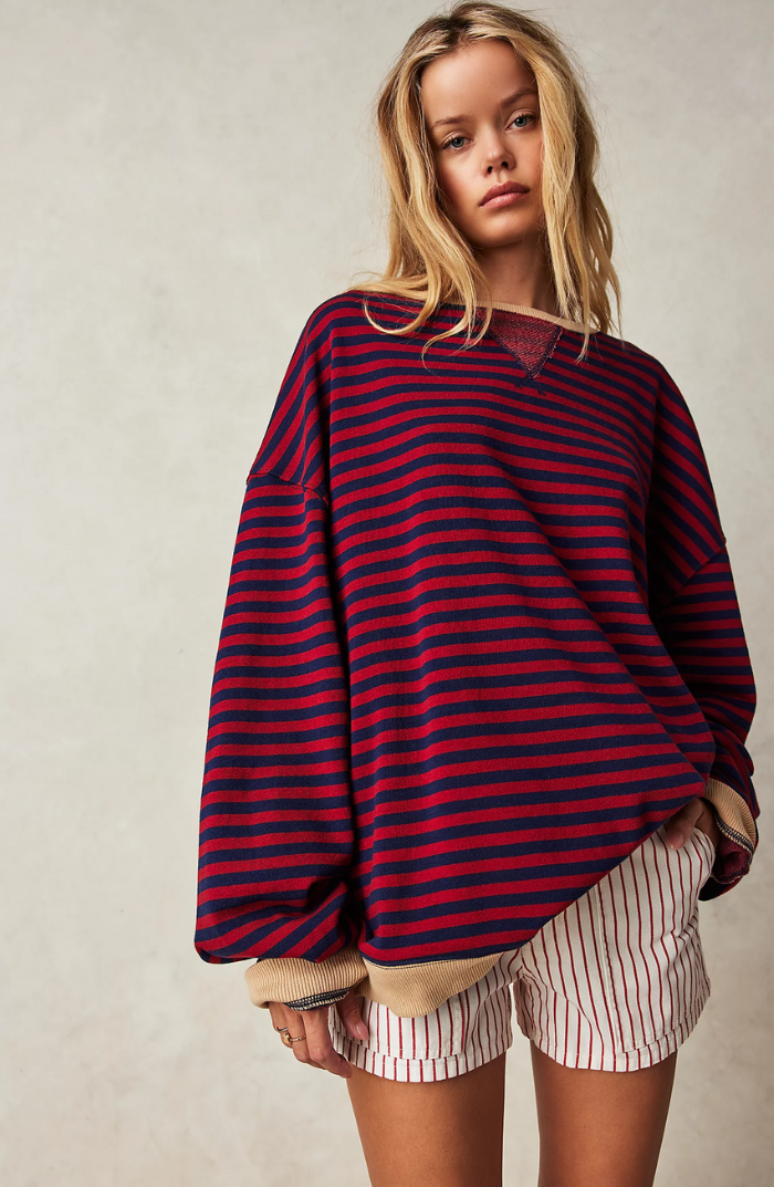 Lara Cozy Striped Sweatshirt for Women