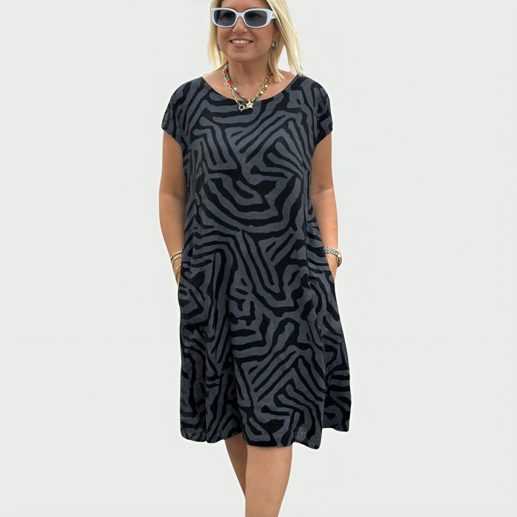 Elara Summer Dress with Patterned Print