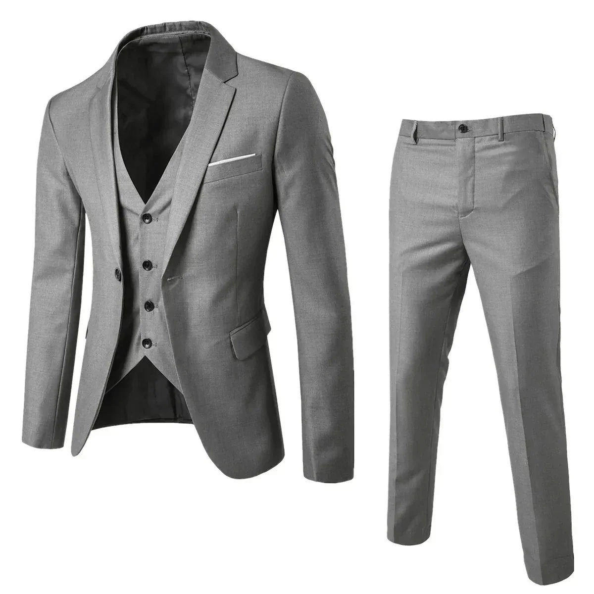 Elegant Colorful Three-Piece Suit Set for Men