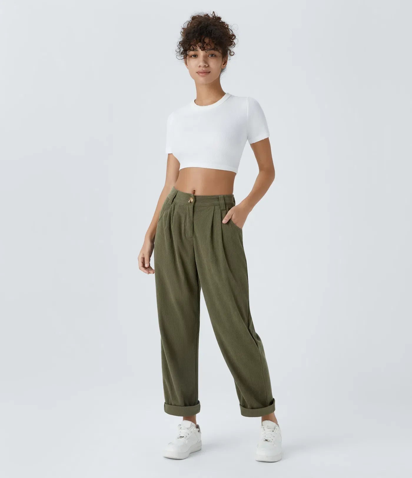 Jhana Casual Corduroy Pants for Women