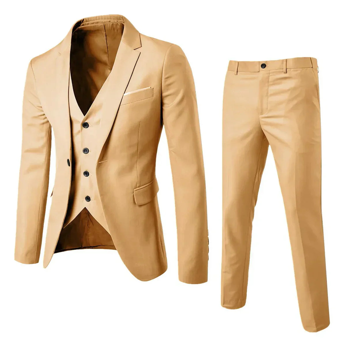 Elegant Colorful Three-Piece Suit Set for Men