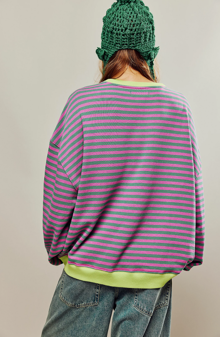 Lara Cozy Striped Sweatshirt for Women