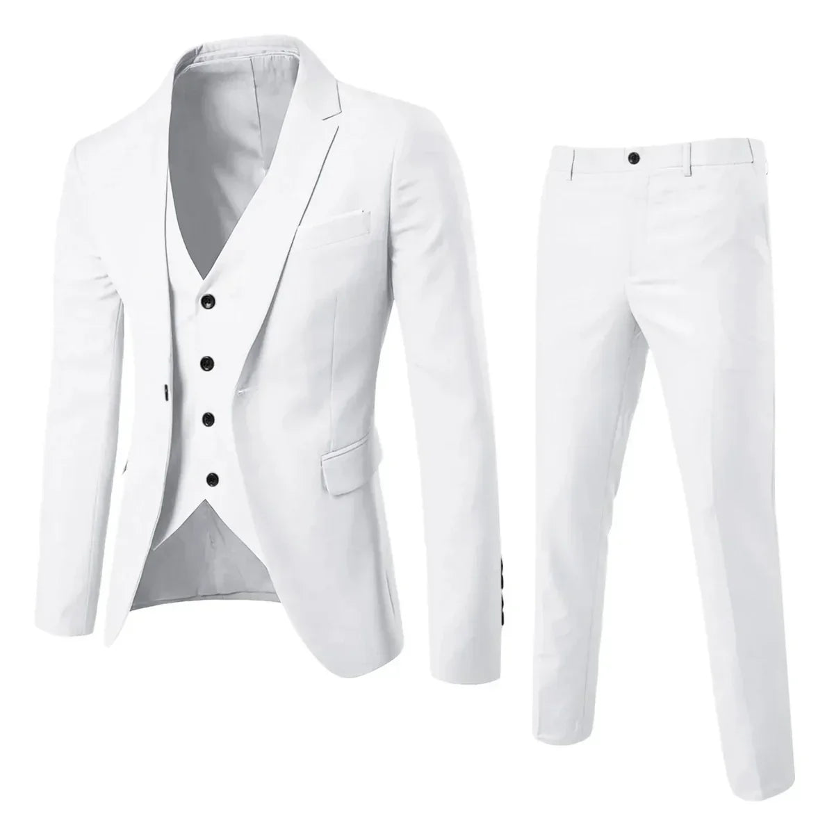 Elegant Colorful Three-Piece Suit Set for Men