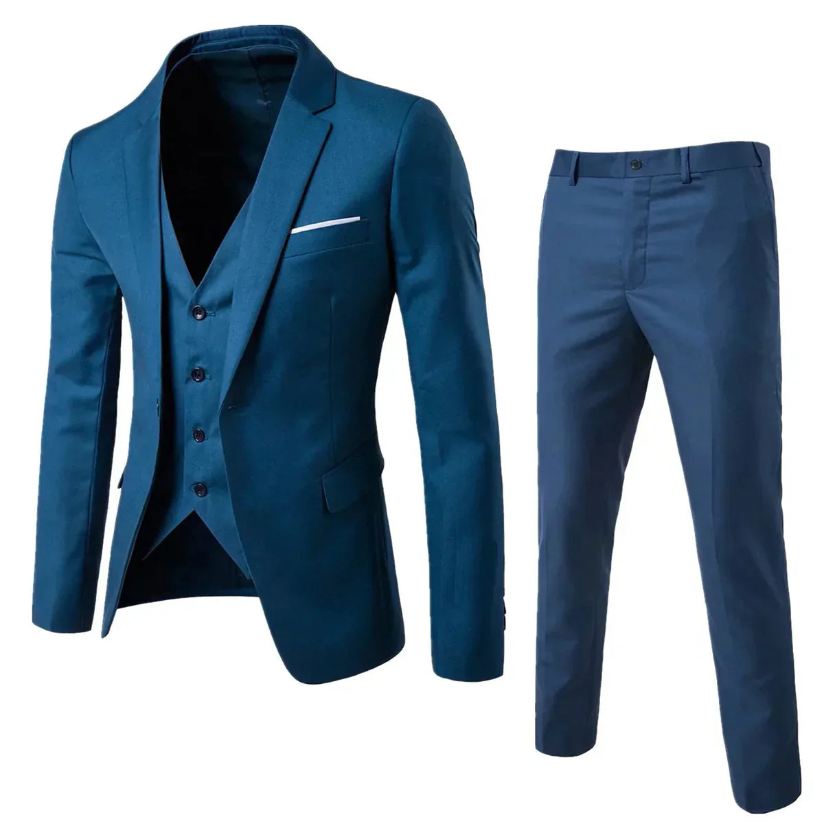 Elegant Colorful Three-Piece Suit Set for Men