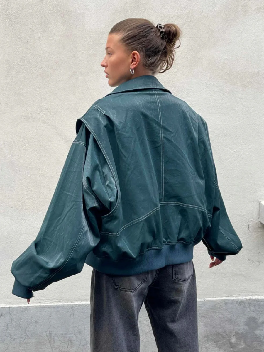Casual Faux Leather Jacket for Women