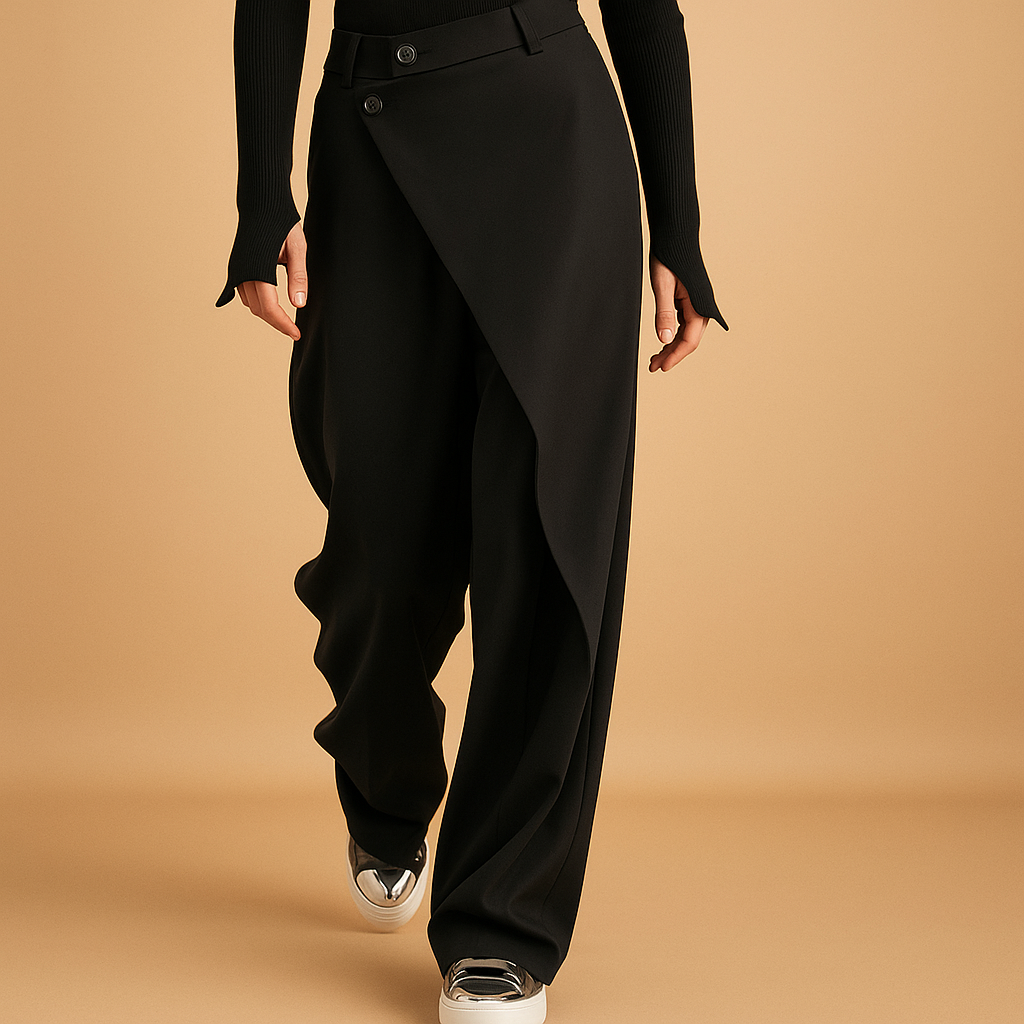Asymmetrical baggy trousers for women | Roos