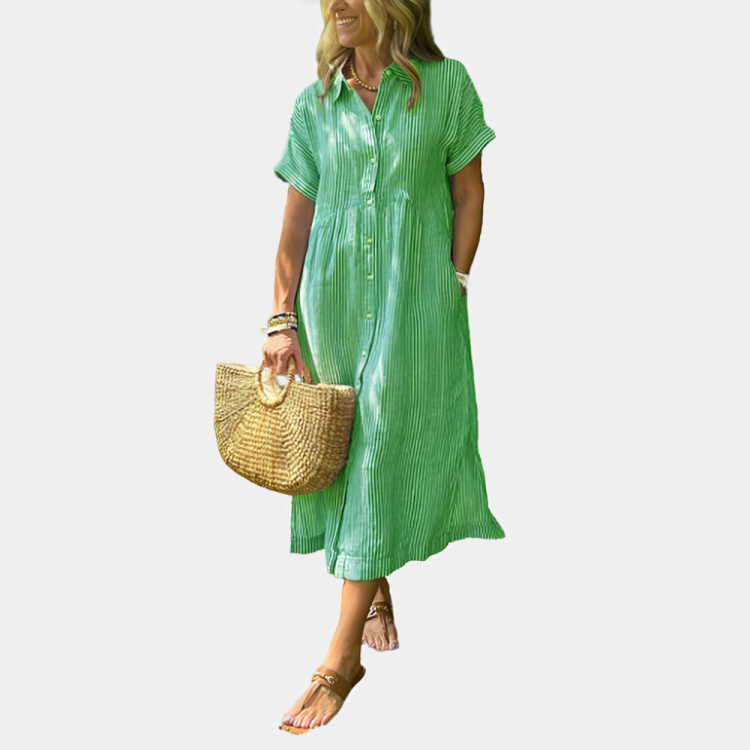 Ella Stripe Midi Shirt Dress