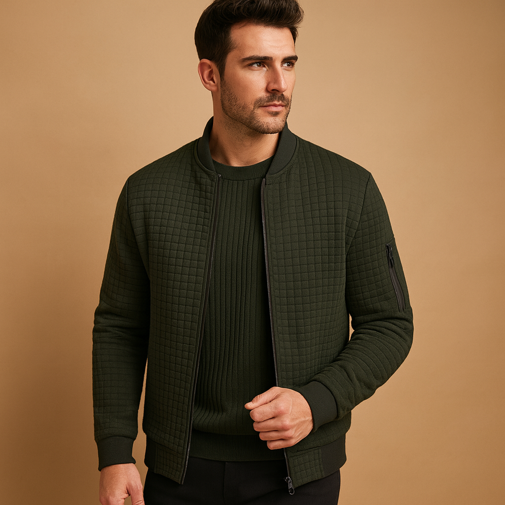 Cable knit half zip sweater for men | Nathan