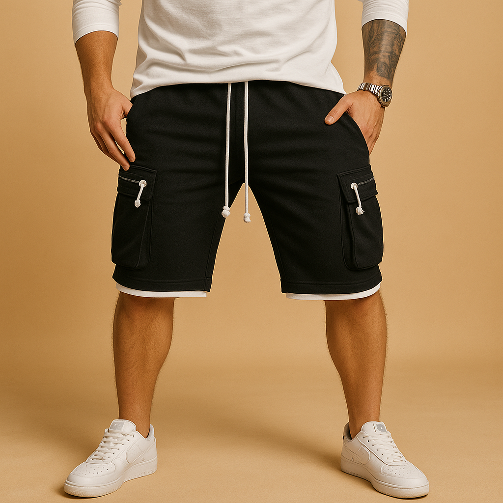 Cargo shorts with adjustable drawstring for men | Ethan