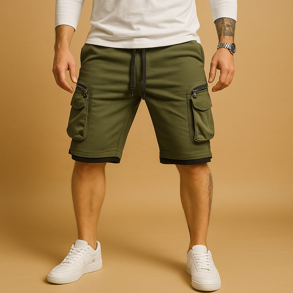 Cargo shorts with adjustable drawstring for men | Ethan