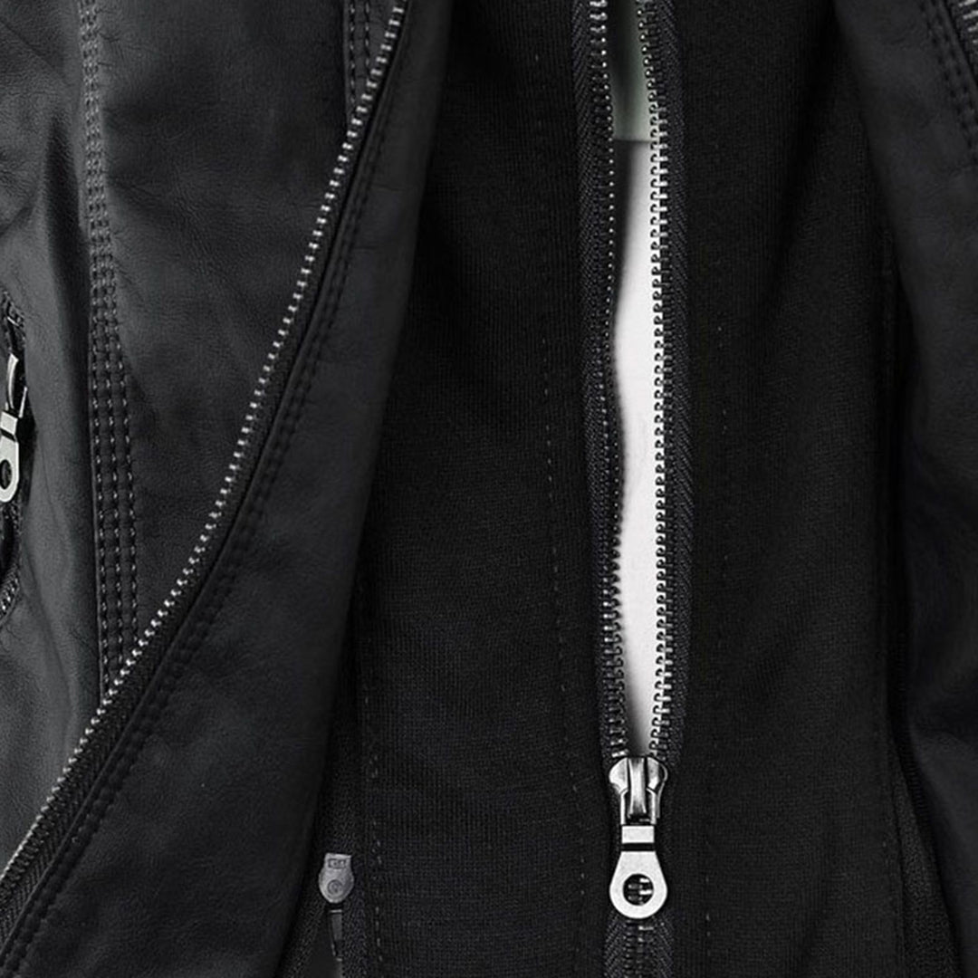 Chic Leather Jacket with Hood for Women