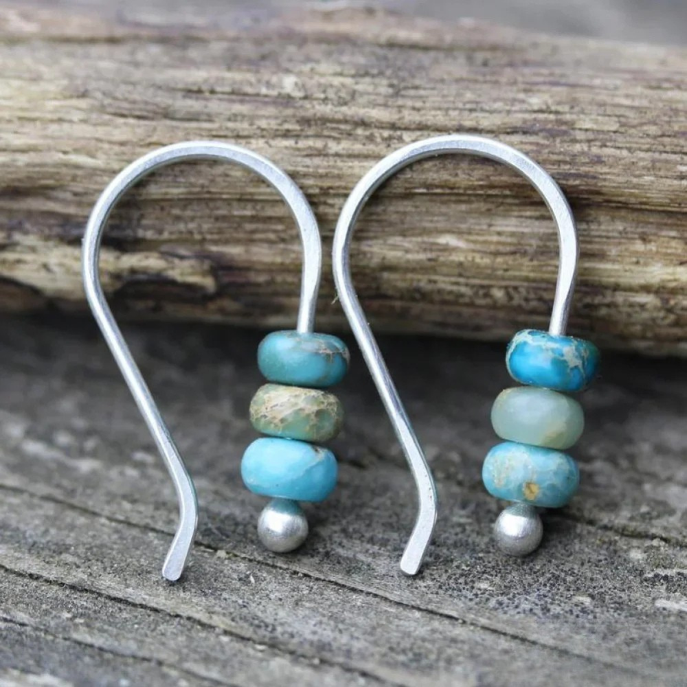 Turquoise pearl earrings